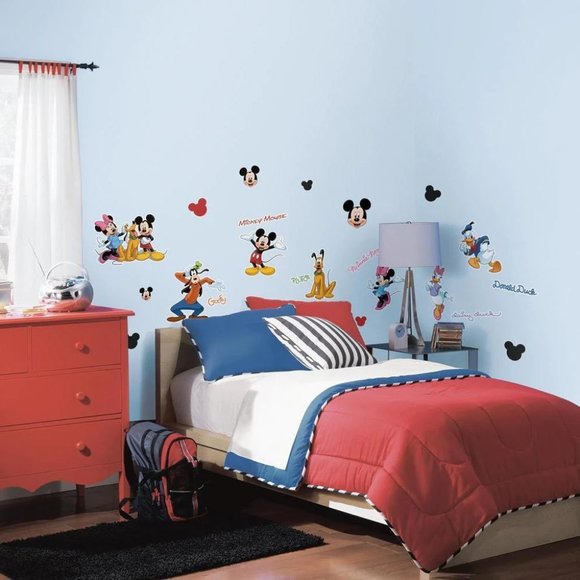 Mickey Mouse Peel Stick Wall Decals Stickers Kids Room Decor Minnie Pluto Daisy - Picture 1 of 2